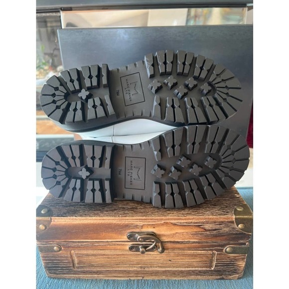 Marc Fisher Patrick Chelsea Lugsole Booties in White Leather - Picture 8 of 10